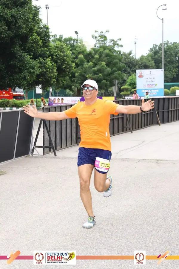 Dr. Shashank Rai Gupta completing a half marathon