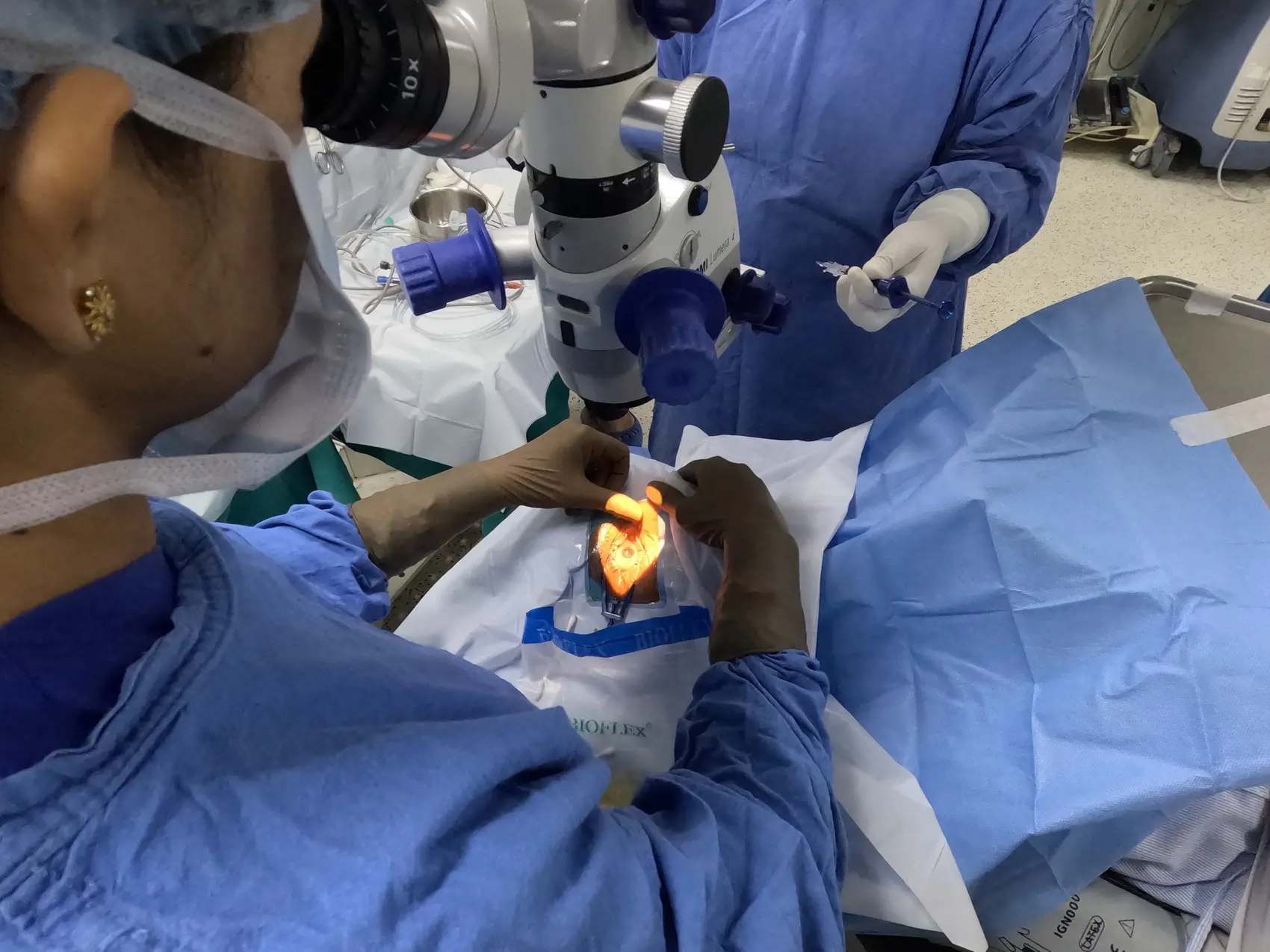 Close working view of Dr. Nidhi Gupta during surgery