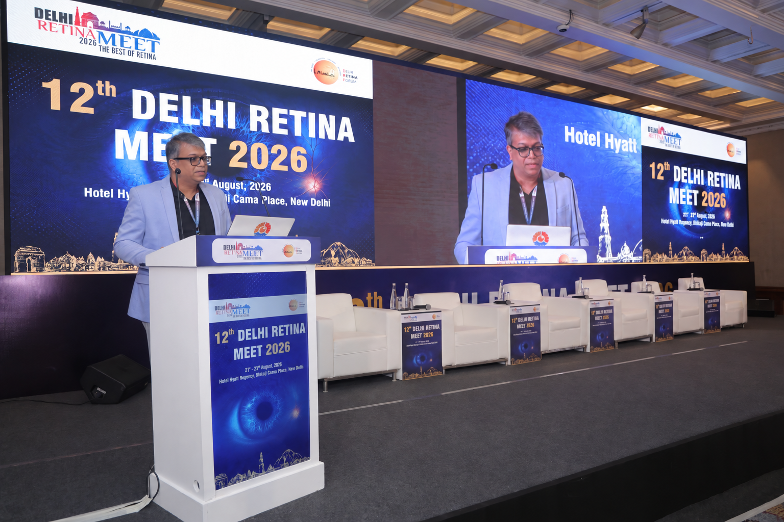 Dr Shashank Rai Gupta speaking at Delhi Retina Meet 2026